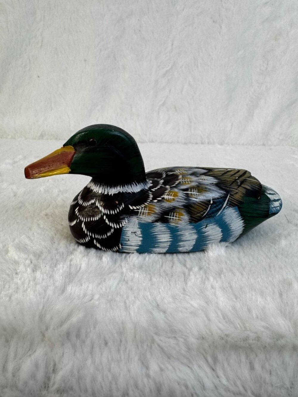 Wood Duck Decoy Hand-Painted Carved Mallard Rustic Country Home Décor Folk Art - Picture 2 of 7